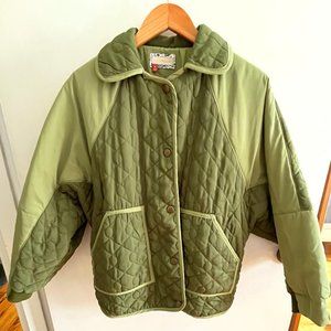 Quilted Bomber Jacket - Green